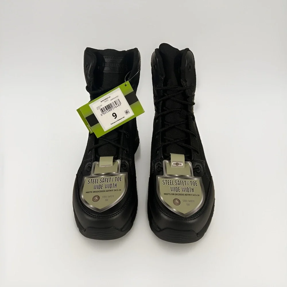 Interceptor Force 2.0 Steel Toe Men's Work Boots Size 9 Black
